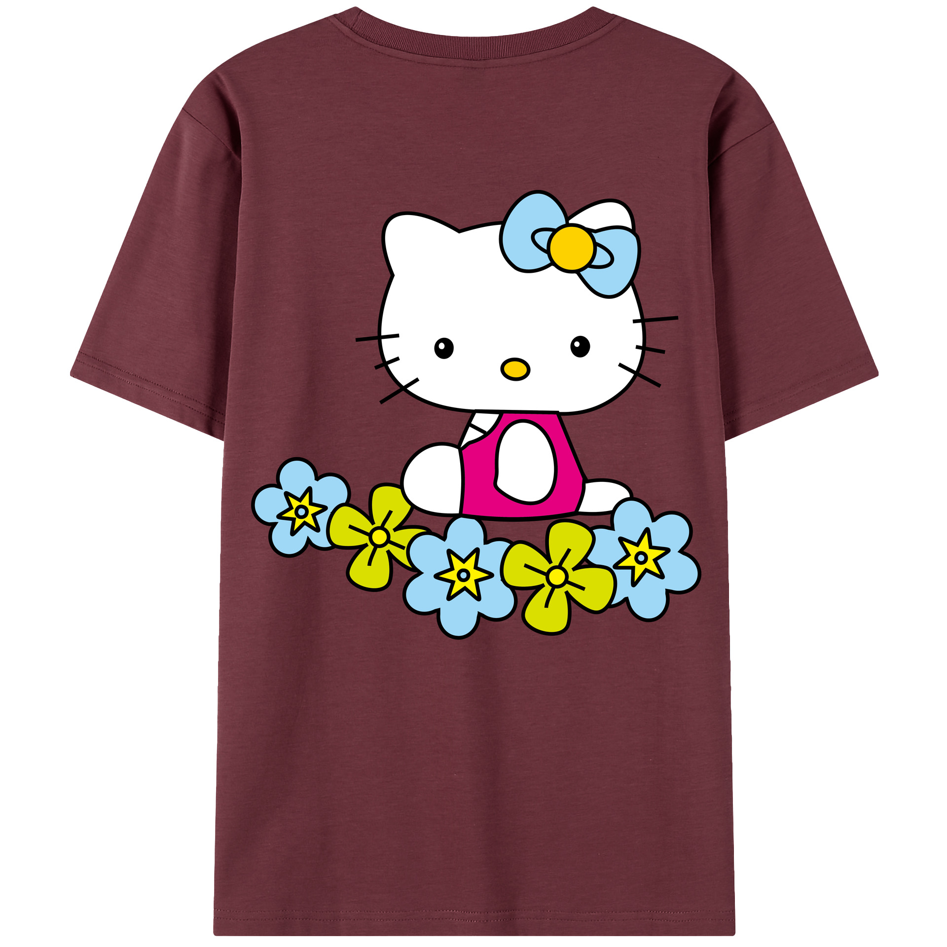 （画像用） Hello Kitty ハローキティ 綿100％半袖Tシャツ（背面プリント）